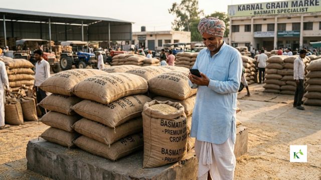 A Farmer Checking 1509 Dhan Rate in Mandi